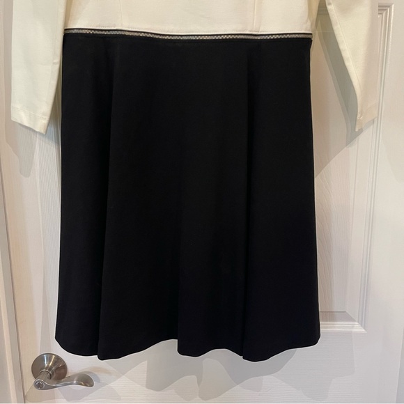 Banana Republic Color Block Zipper Dress Black/White. Size 14 - Picture 4 of 9